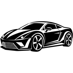 Fototapeta premium retro car isolated shilhoutte on white background