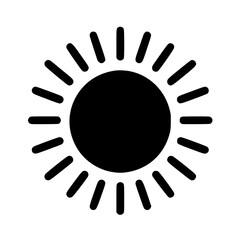 Minimalist Black SVG Silhouette of a Sun with Rays for Climate Change and Environmental Awareness Designs