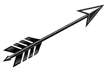 Black Curved Arrow Icon – Vector Symbol Isolated on Transparent Background for UI and Design

