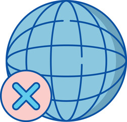 Modern minimalist graphic design of a disconnected or unavailable status indicator perfect for digital interfaces and applications