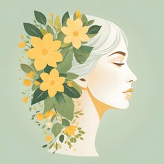 Gentle Mental Growth Blooming Flowers Flat Vector Illustration Emotional Healing Hope
