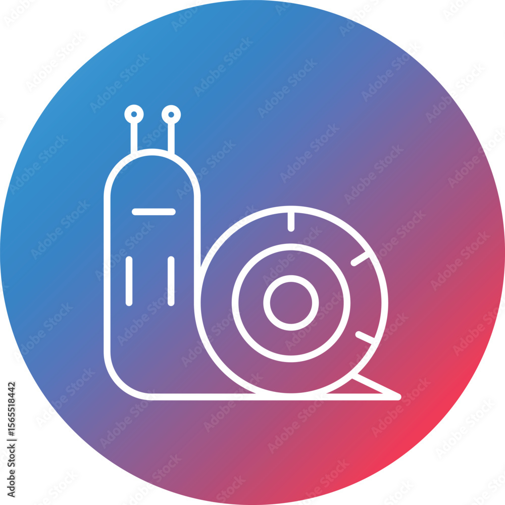 Poster snail line gradient circle background icon