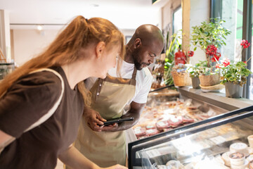 Eco-friendly shopping in a vibrant green store