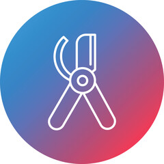 Pruner Line Gradient Circle Background Icon