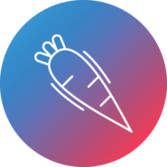 Carrot Plant Line Gradient Circle Background Icon