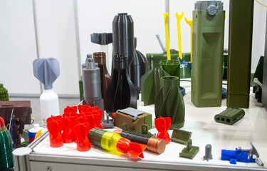 Plastic grenade body and shank stabilizer printed on 3D printer from melted plastic. Grenade...