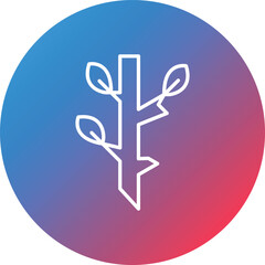 Tree Branch Line Gradient Circle Background Icon