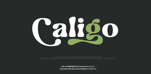 Caligo Classic Lettering Minimal Fashion Designs. Typography fonts regular uppercase and lowercase. vector illustration