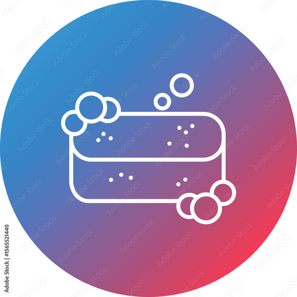 Poster sponge line gradient circle background icon