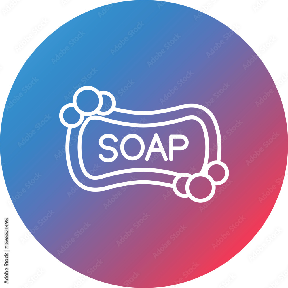 Poster soap line gradient circle background icon