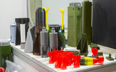 Plastic grenade body and shank stabilizer printed on 3D printer from melted plastic. Grenade...