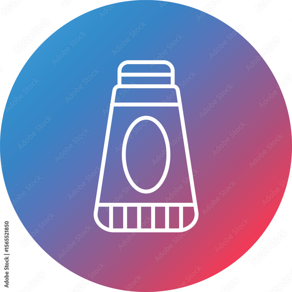 Poster toothpaste line gradient circle background icon