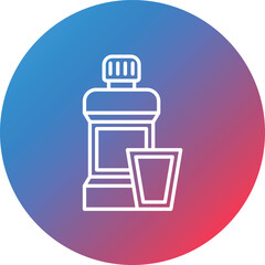 Mouthwash Line Gradient Circle Background Icon