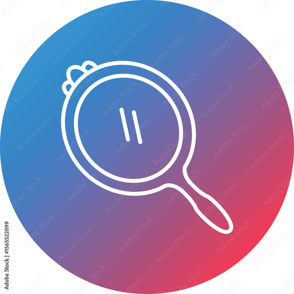 Poster hand mirror line gradient circle background icon