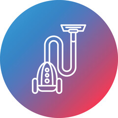 Vacuum Cleaner Line Gradient Circle Background Icon