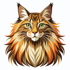 A majestic Maine Coon cat with a luxurious mane, showcasing its impressive size and beauty.
