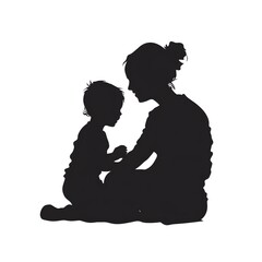 Images and silhouettes of people. Children, parents, family, Images for design.