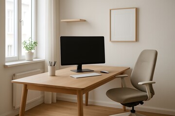 Fototapeta premium modern home office interior with desk