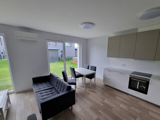 Modern luxury apartment interior in minimal scandinavian style, 3d rendering

