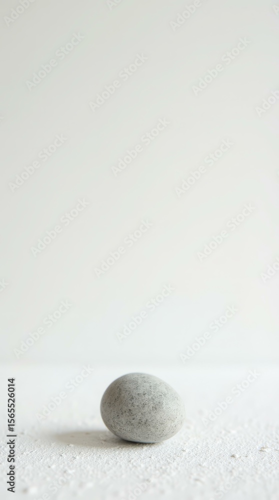 Poster grey stone on rough surface — vertical minimal background for design templates and wellness content