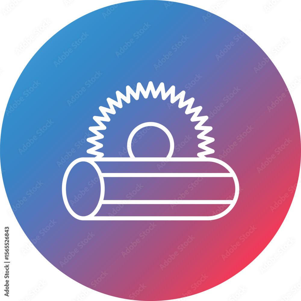 Poster lumber line gradient circle background icon