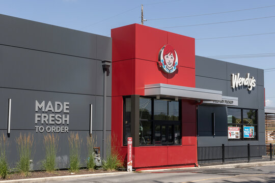 Wendy's fast food restaurant. Wendys is famous for its Frosty Dairy Dessert and square hamburgers.