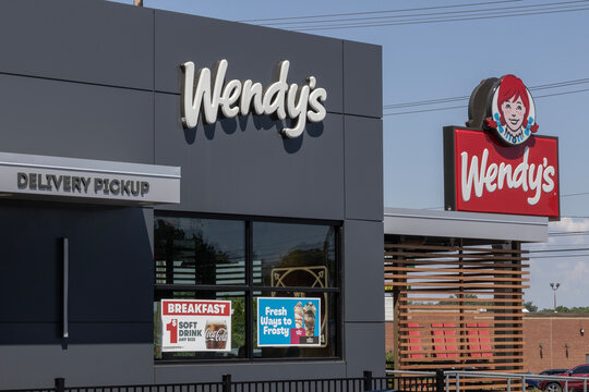 Wendy's fast food restaurant. Wendys is famous for its Frosty Dairy Dessert and square hamburgers.