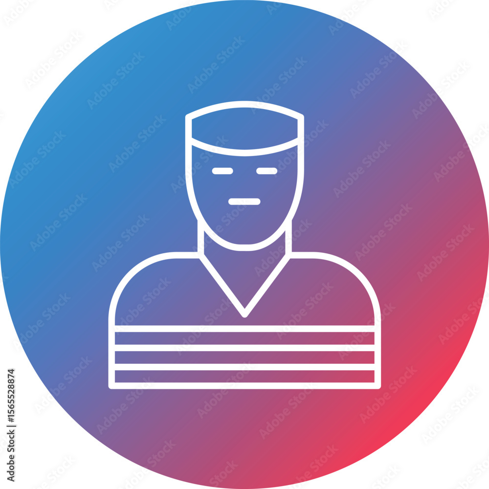 Poster robber line gradient circle background icon