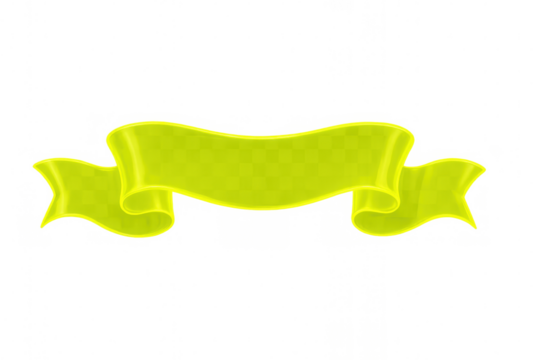 Bright yellow waving ribbon on transparent background, perfect for adding a touch of elegance and celebration to designs