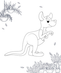 Kangaroo Coloring Page for Kids