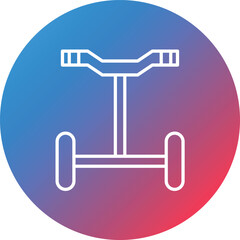 Police Segway Line Gradient Circle Background Icon