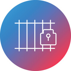 Jail Line Gradient Circle Background Icon