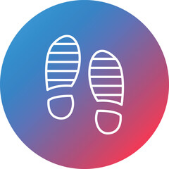 Footprint Line Gradient Circle Background Icon