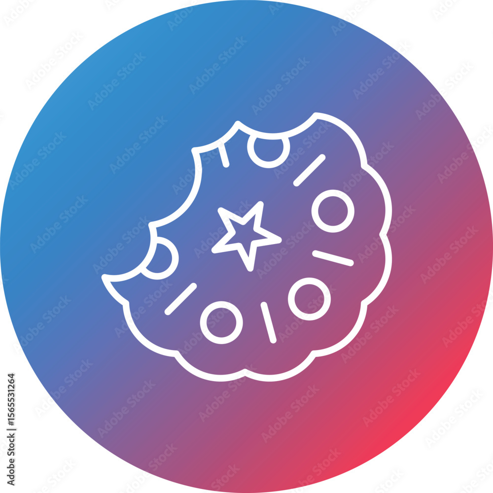 Poster cookie line gradient circle background icon