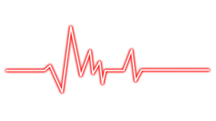 Heartbeat Glowing Light Line – Shining Neon Pulse and Sparkle Effect on Transparent Background PNG