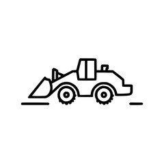 Naklejka premium Front loader illustration for construction concept in minimalistic style
