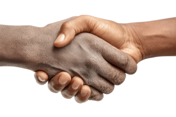 PNG African male hands shaking in agreement on transparent background