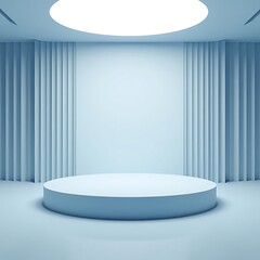 Light Blue Minimalist Podium for Product Presentation