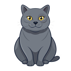 Fototapeta premium A sophisticated British Shorthair cat sitting regally, showcasing its calm demeanor and plush fur.