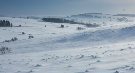 Obraz premium Snowy, rolling landscape