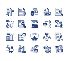 Initial Public Offering  editable stroke icon set.