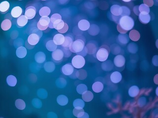 Abstract blurred background of purple and blue bokeh lights, perfect for design projects