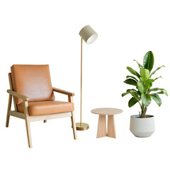 Fototapeta premium Modern interior furniture set in 3d rendering