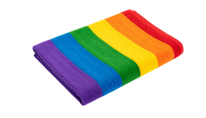 rainbow pride towel isolated on transparent background  png.