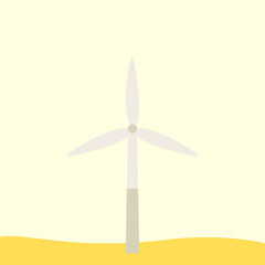 Wind turbine cartoon flat style