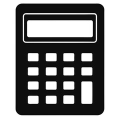 Black and white calculator displays a clean layout with a transparent background effect