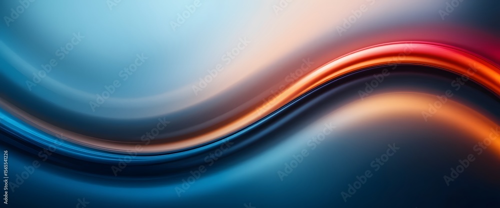 Poster Abstract Color Gradient, Flowing Hues Of Blue Gold And Red, Creates Dynamic Visual. Modern Artistic Background Offers A Sense Of Smooth Movement. Excellent For Graphics And Design Projects.