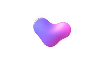 PNG Abstract iridescent blob with gradient heart shape on black background