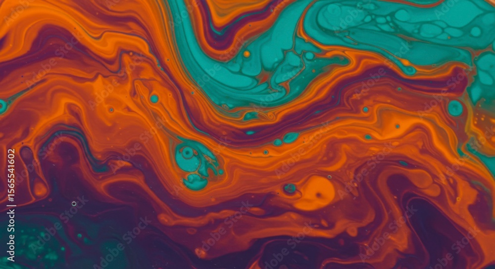 Poster Abstract swirling colors with fluid patterns