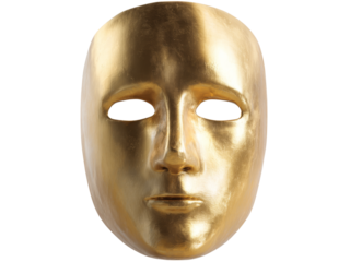 Golden mask isolated on black background theater costume accessory, Isolated On Transparent Background, Png